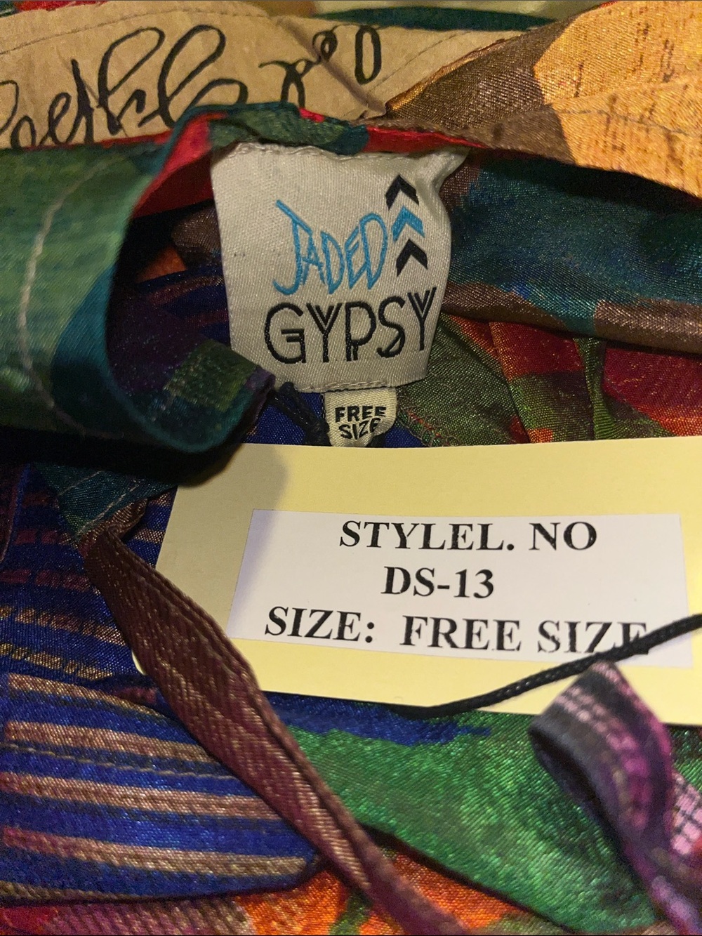Jaded Gypsy Free Size Wide-Leg Colorblock Jumpsuit in Green, Blue & Orange - Picture 8 of 8